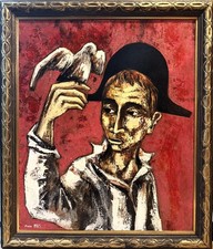 Pierre Mas (French), VTG Mid-20 C Figurative Expression. O/C 