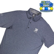 FootJoy ProDry Polo Heathered Polyester Navy Blue Men's Medium Golf picture