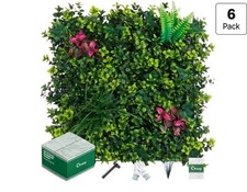Artificial Groovy Boxwood Roll Panels 6 PC 20x20 Fake Grass Wall Decor  picture