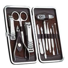 12PCS Pedicure / Manicure Set Nail Clippers Cleaner Cuticle Grooming Kit Case picture