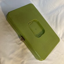 Vintage Wil-Hold Avocado Green Sewing Box Wilson MFG Made in USA (Thread Inc) picture