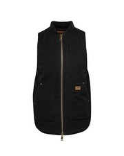 DIXXON Outlaw Work Vest Men's Black Quilted Flannel Lined Cotton Zip Vest picture