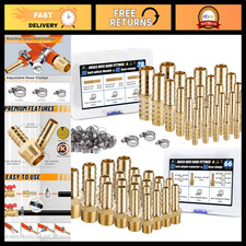 48PCS Brass Hose Barb Fittings Set with Clamps, Splicer Mender & Adapter Tools picture