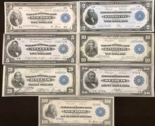 Reproduction Federal Reserve Bank Note Set $1 - $100 1915-18 Read Description picture