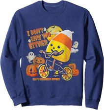 Halloween Costume Candy Corn I Don't Like You Either Unisex Crewneck Sweatshirt picture