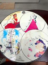 Rosanna Set of 4 Paris Theme Porcelain Dessert Plates White Multicolor Round picture