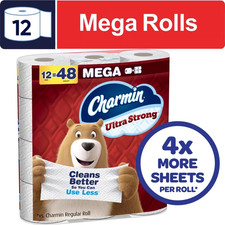 Charmin Ultra Strong Toilet Paper 12 Mega Rolls, 220 Sheets Per Roll picture