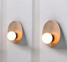 Stilnovo Wall Fixture 1950's Mid Century Modern Brass Italian Disc Light Sconce picture