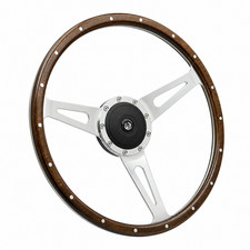 16'' Classic Riveted Wood Grain Steering Wheel Restoration Custom Hot Rod Street picture