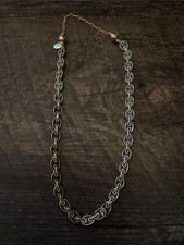Melania Clara London Necklace with Navy Enamel Links - Women Jewelry picture