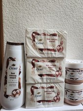15 pk Dove Hot Cocoa Swirl Limited Edition 12 Bar Soaps & 2 Body Scrubs, 1 Wash. picture