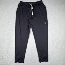 Vuori Pants Mens Large Black Jogger Sunday Performance Stretch Zipper Pockets picture