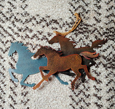 Western Americana Metal Running Horse Wall Decor Hanging Set (3 Horses) picture