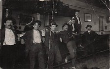 RPPC Wild West Gangsters Saloon Bar Mafia Gang Western Men Photo Postcard F32 picture