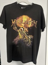 Vintage 1987 Megadeth Band T-Shirt Spring Ford Wear Sz L picture