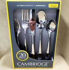 Cambridge Harmonize 20 Piece Stainless Steel Flatware Set Service 4 - Brand New picture