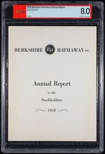 1958 Berkshire Hathaway Annual Report Warren Buffett Charlie Munger PSA 8 Pop 1 picture