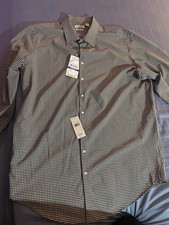 Haggar Smart Wash Performance Comfort Dress Shirt Classic Fit NWT 18 37/38T picture