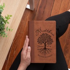 Personalized NIV Large Print Bible, Rooted in Christ Design, Name Engraved picture