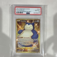 2021 Pokemon TCG Chilling Reign Snorlax 224/198 Secret Holo Full Art PSA 10 picture