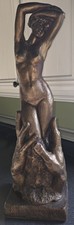 Vintage Nude Woman Bronze Gild on Plaster Statue after Rodin Aphrodite Venus picture