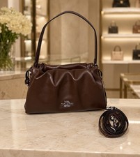 Authentic COACH Faye Ruching Shoulder Bag CV529 IMMPL Maple picture