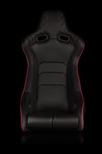 BRAUM Venom-X Series Fixed Back Bucket Seat - Black Diamond / Red Stitching - picture