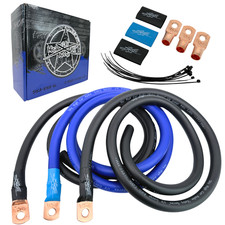 Sky High Car Audio E-Series 1/0 Big 3 Upgrade BLUE/BLACK Electrical Wiring Kit picture