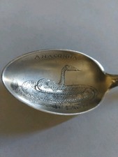Rare Sterling Souviner Spoon Anaconda Montana Huge Anaconda, Mountains, Cabin picture