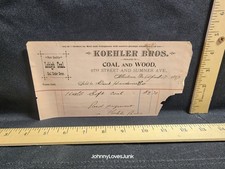 Antique 1897 Letter/Bill Head Koehler Bros Coal & Wood Allentown Pennsylvania PA picture