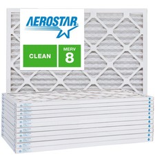 Aerostar 16x21x1 MERV 8 Air Filter, 12 Pack (15 7/8