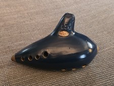 Vintage Guido Bondi Bird Logo 10 Hole Ocarina Blue Clay Large Zelda picture