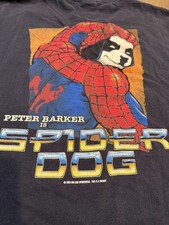 Vintage Big Dogs RARE Shirt Navy Blue Spider Dog Spider Man Parody Tee XL picture