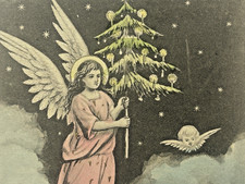 Christmas Postcard Polish Angel Wesolych Swiat Catholic Oplatek Cherub udb a/s picture