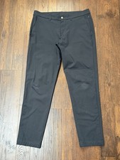 lululemon ABC Slim Fit Trouser Pants 35x30 Warpstreme Black Stretch Chino picture