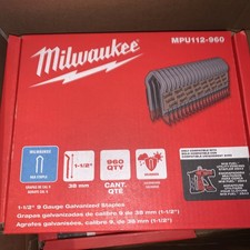 Milwaukee Tool Mpu112-960 Cable Staples, 9 Ga, Diamond Crown, 1-1/2 In Leg L, picture