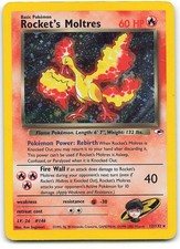 Rocket's Moltres 12/132 Rare Gym Heroes Pokemon Unlimited Holo picture