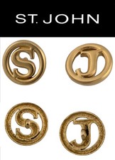 St John Knits Vintage (0.78) Inch Soft Gold Tone SJ Monogram Replacement Buttons picture