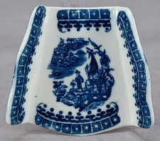 British Caughley Fisherman Pattern Asparagus Server Circa 1785-1795 B picture