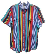 VTG Ruddock Bros Mens L Brushpopper Style Striped Western Shirt Made In USA picture