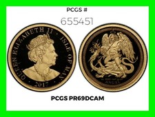2017 Isle of Man ~ 0.5 Gram Gold Angel ~ Certified PCGS PR69 DCAM - RARE Graded  picture