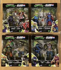 Playmates TMNT x G.I. JOE Mashup Complete Set of 4 Cobra Clash 2-Packs NEW picture