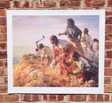 Howard Terpning Signed L/E Native American Art Print. Digging In At Sappa Creek picture