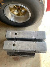 Gasser GM Vintage SBC Cast Aluminum Heart Beat Of America Valve Covers 327 picture