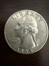 1964 P Washington Silver Quarter 90% SILVER ~ GOOD CONDITION picture