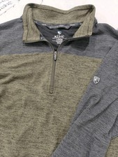 Kuhl Ryzer 1/4 Zip Pullover Mens Large Green Gray 3112 Long Sleeve Sweater Hike picture