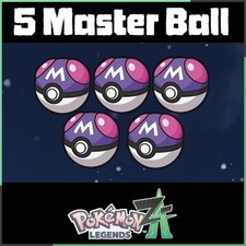 5 Master Ball Bundle Pokemon Item Masterball 100% Catch Pokémon Legends: Z-A ZA picture