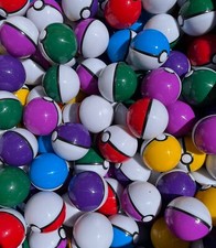 25 Mini 2” Pokeballs with 25 Random Action Figures Kids Bday Party Gift picture