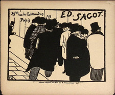 Les Amateurs d'Estampes Félix Vallotton Woodcut for Edmond Sagot 6.25x7.75