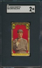 1911 T205 HASSAN GOLD BORDER LEWIS McALLISTER ML SGC 2 GOOD MINOR LEAGUE picture